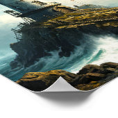 北海のカモメと平和な灯台 ポスター (角)