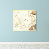 北海の地図， c.1675 キャンバスプリント (インサイチュ (ウッドフロア))