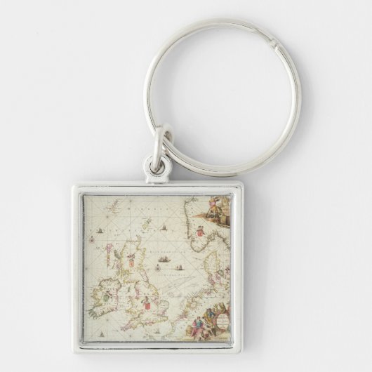 北海の地図、c.1675 キーホルダー (正面)