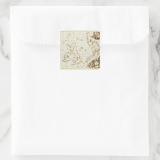 北海の地図， c.1675 スクエアシール (バッグ)