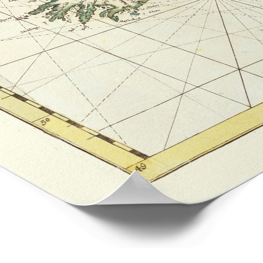 北海の地図， c.1675 ポスター (角)