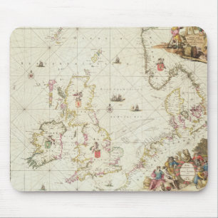 北海の地図、c.1675 マウスパッド