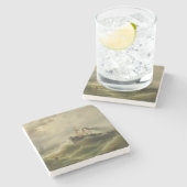 北海の嵐に巻き込まれた蒸気船 ストーンコースター (横)