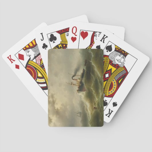 北海の嵐に巻き込まれた蒸気船 トランプ (裏面)