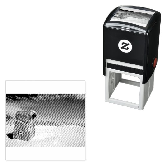 北海の緑のビーチ椅子 セルフインキングスタンプ (インサイチュ)