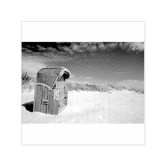 北海の緑のビーチ椅子 セルフインキングスタンプ (デザイン)