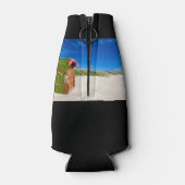 北海の緑のビーチ椅子 ボトルクーラー (裏面)