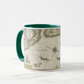 北海アンティークマップ2トーンマグカップ – 緑 マグカップ (正面左)