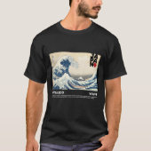 北海道の波 日本の芸術Tシャツ - レトロ オーシャンG Tシャツ (正面)