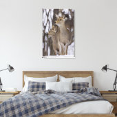 北海道鹿シカ・ドーとヤング キャンバスプリント (インサイチュ (寝室))