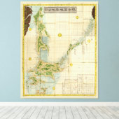 北海道・サハリン・クリル諸島の地図(1854年) キャンバスプリント (インサイチュ (ウッドフロア))