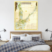 北海道・サハリン・クリル諸島の地図(1854年) キャンバスプリント (インサイチュ (寝室))