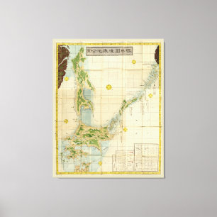 北海道・サハリン・クリル諸島の地図（1854年） キャンバスプリント