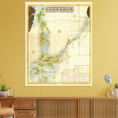 北海道・サハリン・クリル諸島の地図(1854年) キャンバスプリント (インサイチュ (リビング))