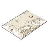 北海、イギリス、スカンジナビアの古い地図。 ノートブック (左側)