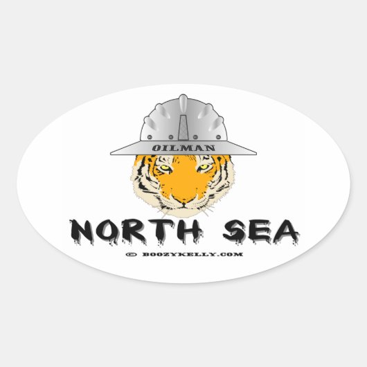 北海，タイガー，沖合，オイルマン，油，ガス，リグ 楕円形シール (正面)