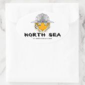 北海，タイガー，沖合，オイルマン，油，ガス，リグ 楕円形シール (バッグ)