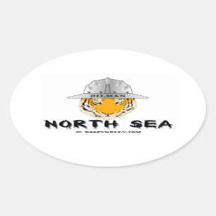 北海,タイガー,沖合,オイルマン,油,ガス,リグ 楕円形シール