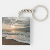 北海、デンマークの絵のように美しい夕日。 キーホルダー (裏面)