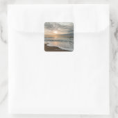 北海、デンマークの絵のように美しい夕日。 スクエアシール (バッグ)