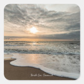 北海、デンマークの絵のように美しい夕日。 スクエアシール (正面)