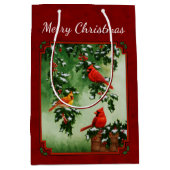 北深紅色とホリーレッド ミディアムペーパーバッグ (正面)