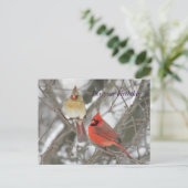 北深紅色誕生日の挨拶 ポストカード (スタンド正面)