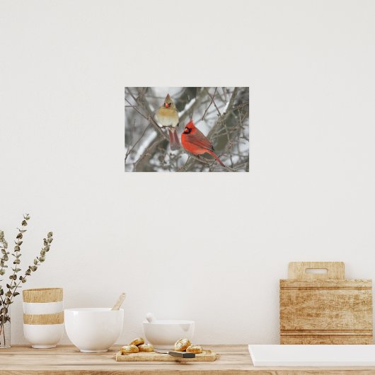 北深紅色 ポスター (キッチン)