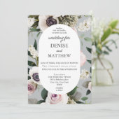 北滴グレーの白いアネモン結婚ズ 招待状 (スタンド正面)