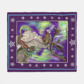 北疑問に思 フリースブランケット (正面(横))