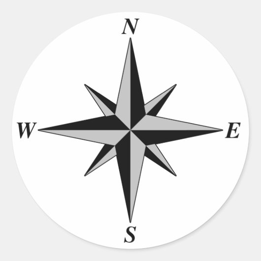 北矢印ステッカー ラウンドシール (正面)