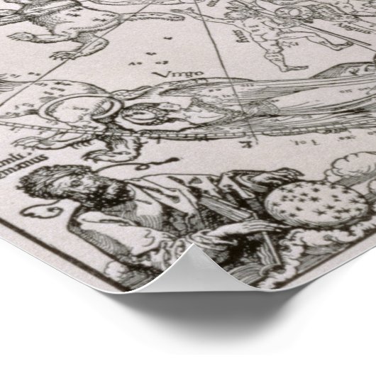 北空の地図 ポスター (角)