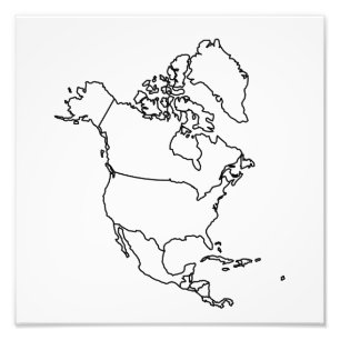 北空白の米国地図 フォトプリント