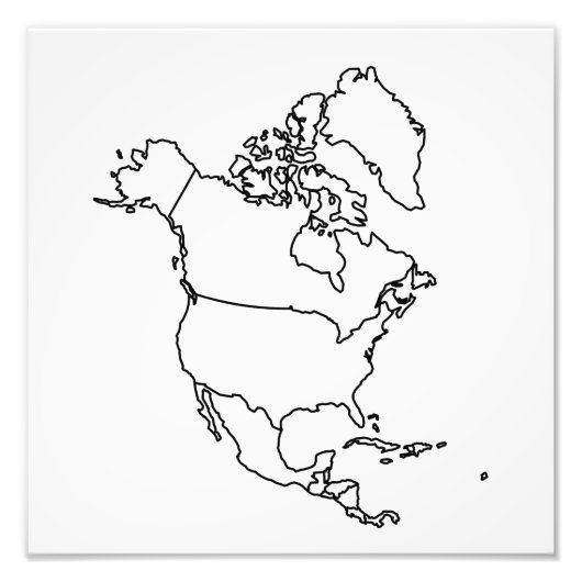 北空白の米国地図 フォトプリント            (正面)