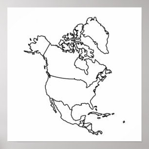 北空白の米国地図 ポスター