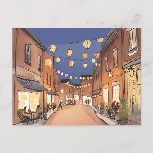 北端区イタリアン域 | ボストンMA水カラー ポストカード (正面)