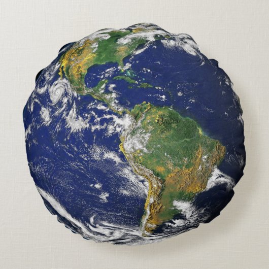 北米と南米の地球球儀丸枕 ラウンドクッション (裏面)