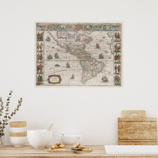北米と南米 ポスター (キッチン)