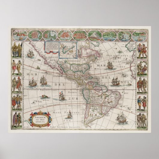 北米と南米 ポスター (正面)