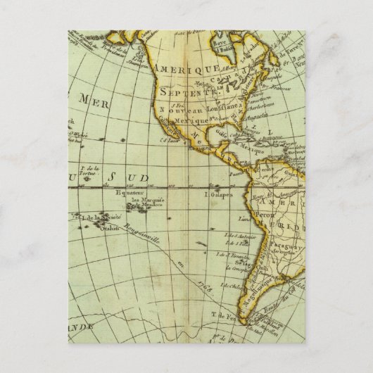 北米と南米 ポストカード (正面)