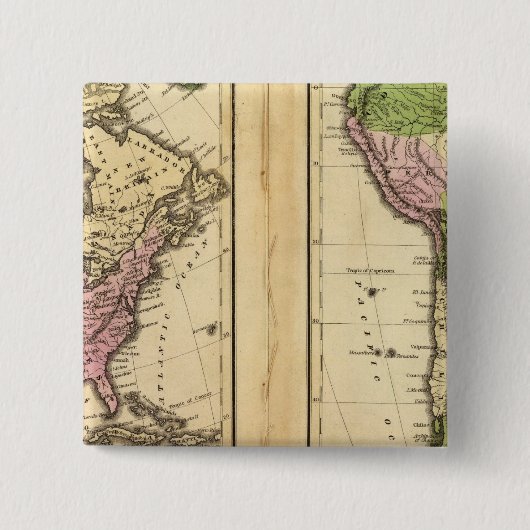 北米と南米 缶バッジ (正面)