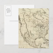 北米のアウトライン地図 ポストカード (正面/裏面)