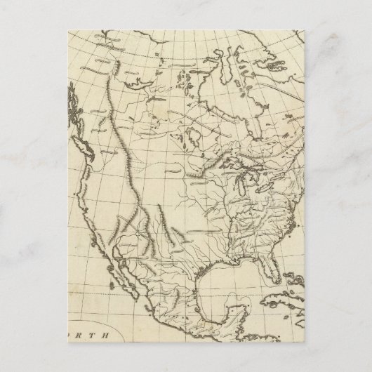 北米のアウトライン地図 ポストカード (正面)