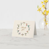 北米のハチドリ感謝 カード (黄色い花)