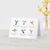 北米のハチドリ カード (黄色い花)