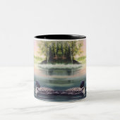 北米のルーンズオンレイクウォーターカラーアート ツートーンマグカップ (中央)