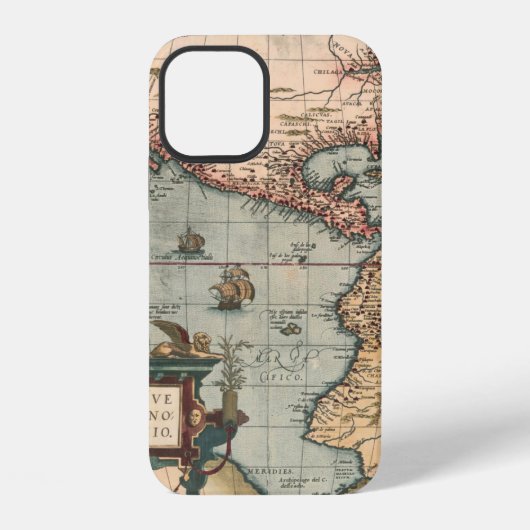 北米のヴィンテージ地図 iPhoneケース (裏面)