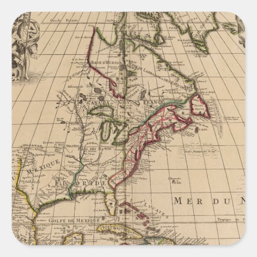 北米の地図2 スクエアシール (正面)
