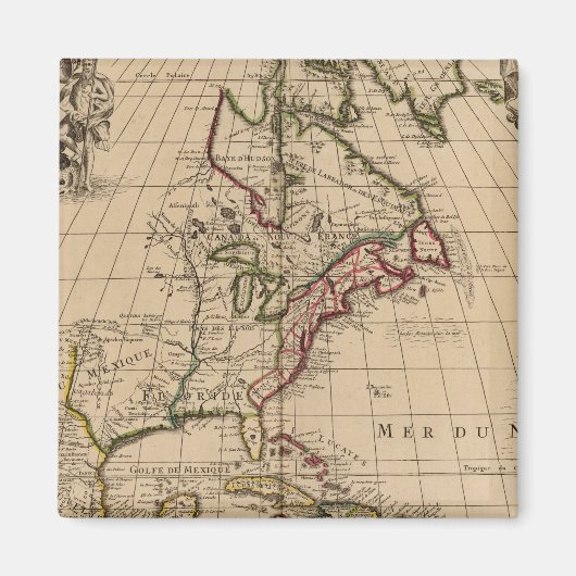 北米の地図2 マグネット (正面)