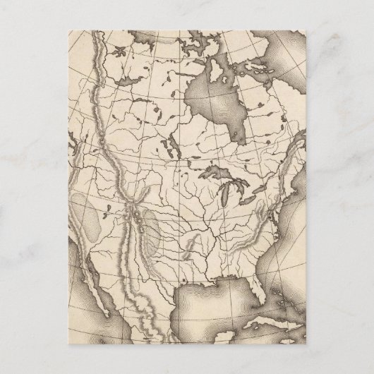 北米の地図 ポストカード (正面)